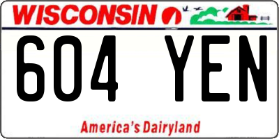 WI license plate 604YEN