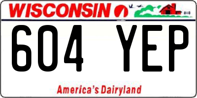 WI license plate 604YEP