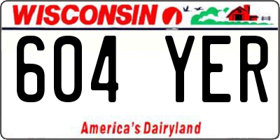 WI license plate 604YER