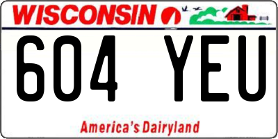WI license plate 604YEU