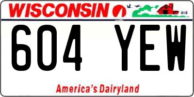 WI license plate 604YEW