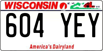 WI license plate 604YEY