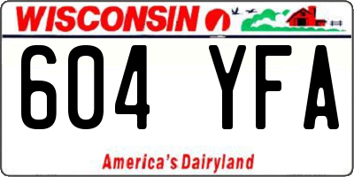 WI license plate 604YFA