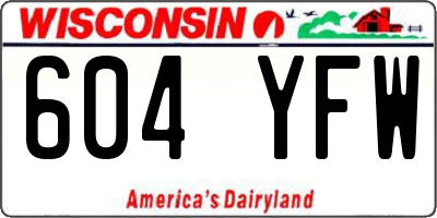 WI license plate 604YFW