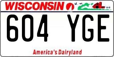 WI license plate 604YGE