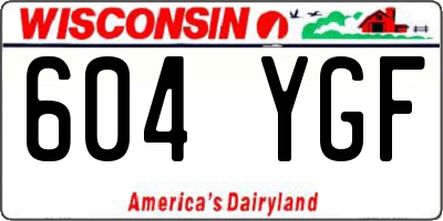 WI license plate 604YGF