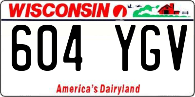 WI license plate 604YGV