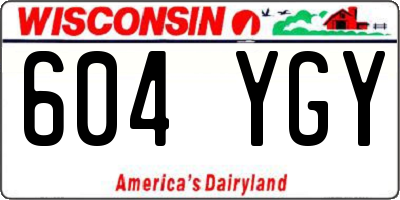 WI license plate 604YGY
