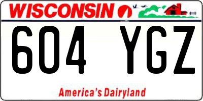 WI license plate 604YGZ