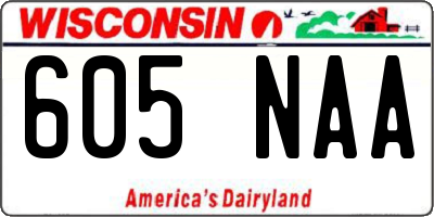 WI license plate 605NAA