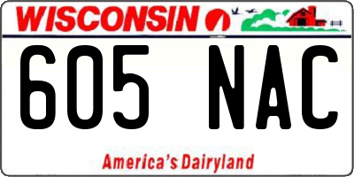 WI license plate 605NAC