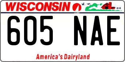 WI license plate 605NAE