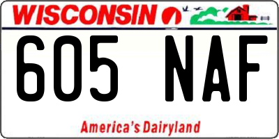 WI license plate 605NAF