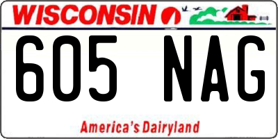 WI license plate 605NAG