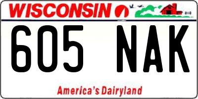 WI license plate 605NAK