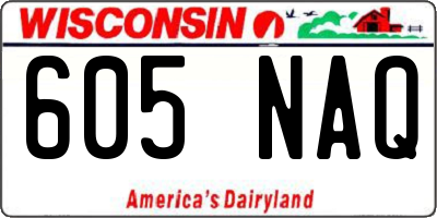 WI license plate 605NAQ