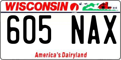 WI license plate 605NAX