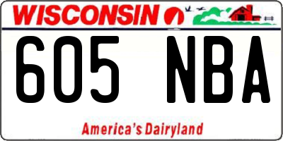 WI license plate 605NBA