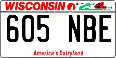 WI license plate 605NBE