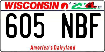 WI license plate 605NBF