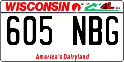 WI license plate 605NBG