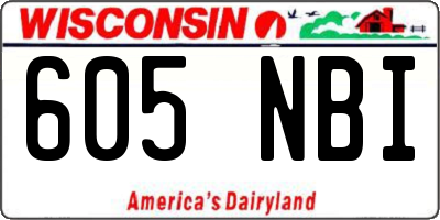 WI license plate 605NBI