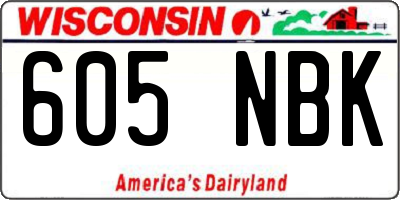 WI license plate 605NBK