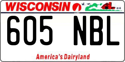 WI license plate 605NBL