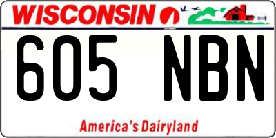 WI license plate 605NBN