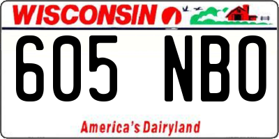 WI license plate 605NBO