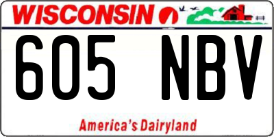 WI license plate 605NBV