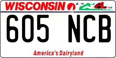 WI license plate 605NCB