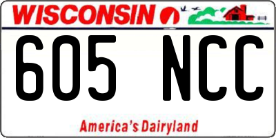WI license plate 605NCC