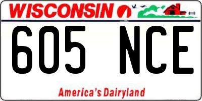 WI license plate 605NCE