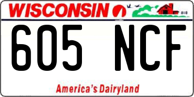 WI license plate 605NCF