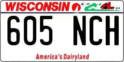WI license plate 605NCH