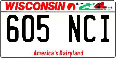 WI license plate 605NCI