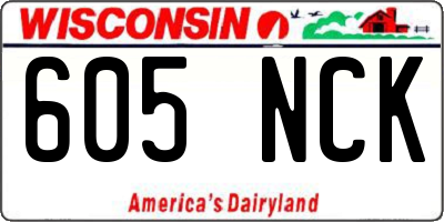 WI license plate 605NCK