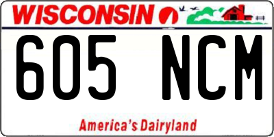 WI license plate 605NCM