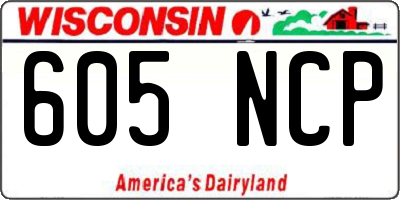 WI license plate 605NCP