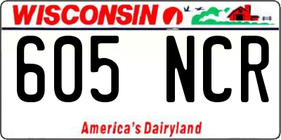 WI license plate 605NCR