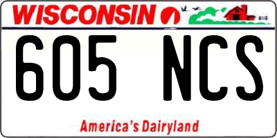 WI license plate 605NCS