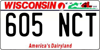 WI license plate 605NCT