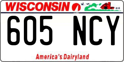 WI license plate 605NCY