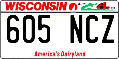 WI license plate 605NCZ