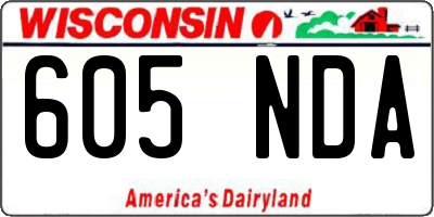 WI license plate 605NDA