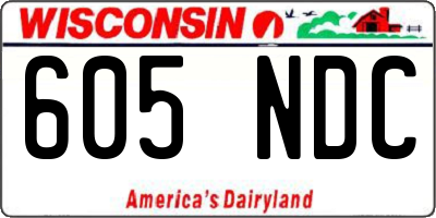 WI license plate 605NDC