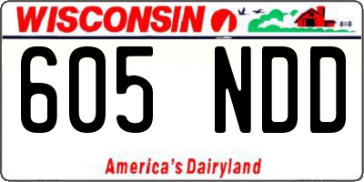 WI license plate 605NDD