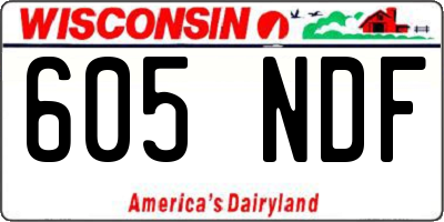 WI license plate 605NDF