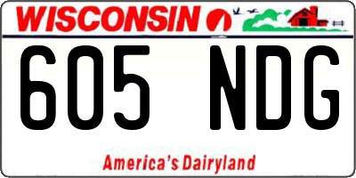 WI license plate 605NDG